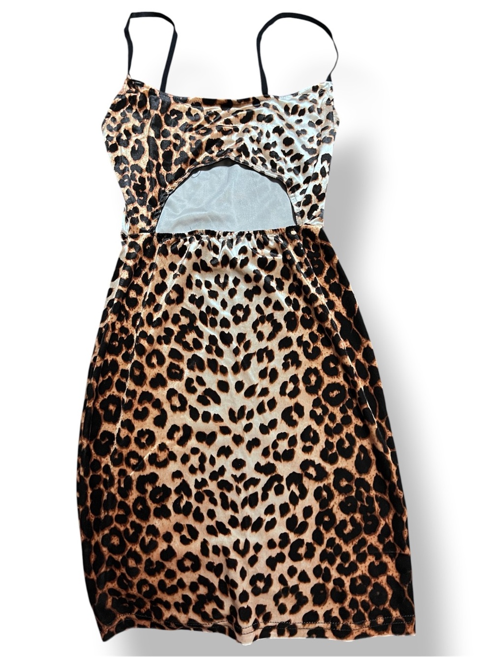 Fashion Nova Leopard Print Mini Dress with Cutout - Black, Brown, Cream